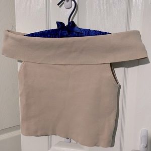 Bodycon Crop Top in Blush/Nude, Express, Sz Small